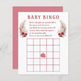 Fall Chá de fraldas Boho Pumpkin Baby Bingo Game