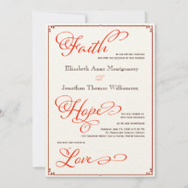 Fall Colors Faith Hope Amor Casamento Convite