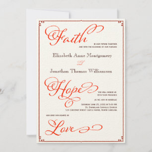 Fall Colors Faith Hope Amor Casamento Convite