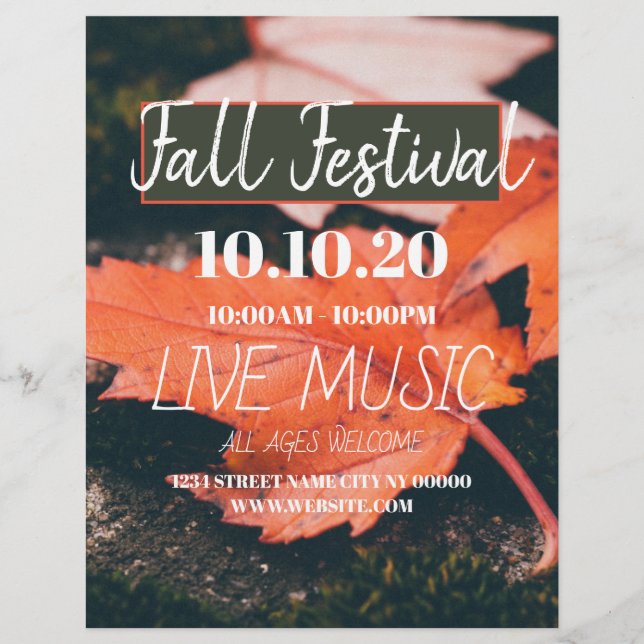 Fall Festival Party Flyer Poster (Frente)