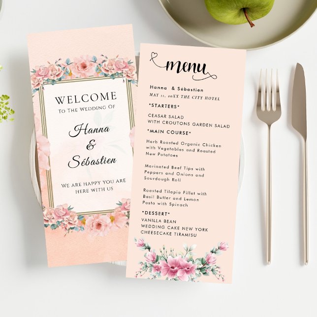 Fall Floral  Wedding Menu (Criador carregado)