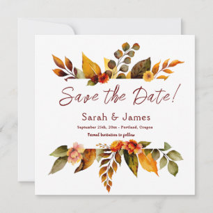 Fall Florals Salve o Anúncio de Data