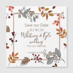 Fall Foliage Weding Date Magnetic Card