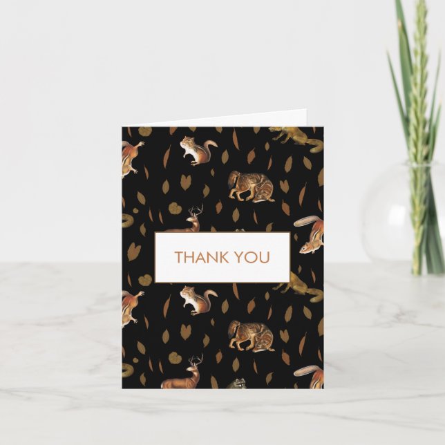 Fall Forest Animais Autumn Deixa Cartões de agrade (Frente)