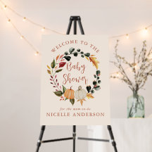 Fall in Love Pumpkin Wreath Baby Shower Welcome