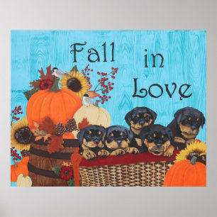 Fall in Love Rottweiler Impressão