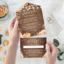 Fall in Love Rustic Autumn Floral Pumpkin Casament