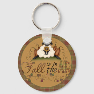 "Fall is in the Air" Autumn Sheep Chaveiro