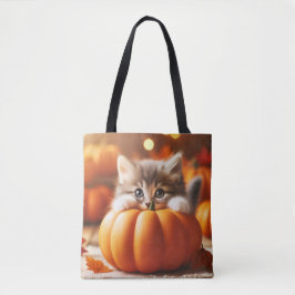 Fall Kitten Tote Bag