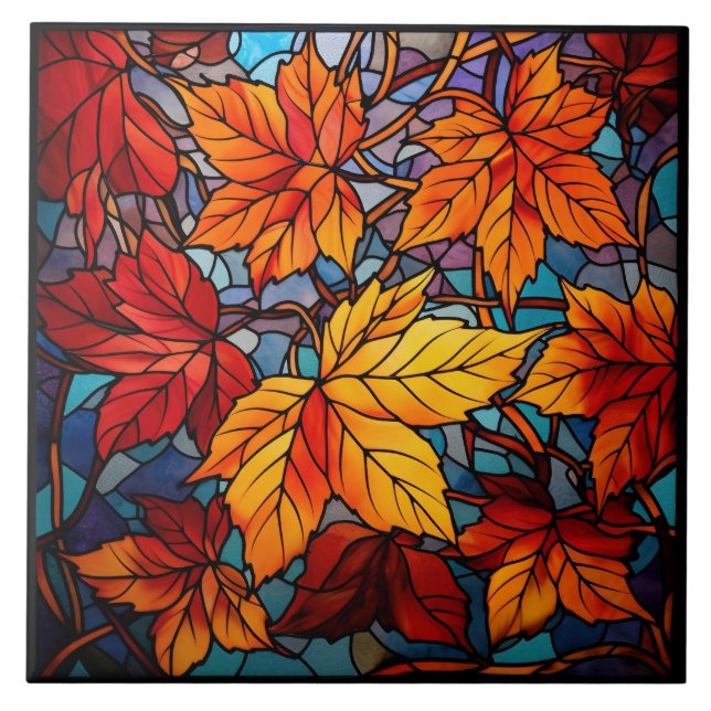 Fall leaves Stained Glass  (Frente)