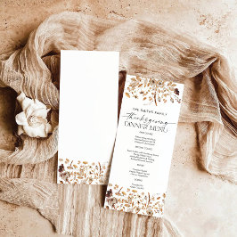 Fall Leaves Thanksgiving Dinner Flat Menu