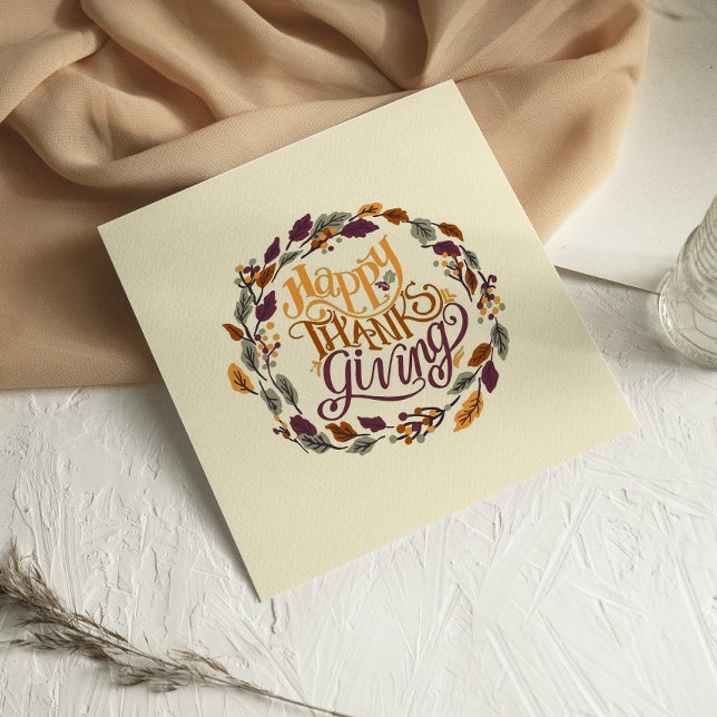 Fall Leaves Wreath Happy Graças (Criador carregado)