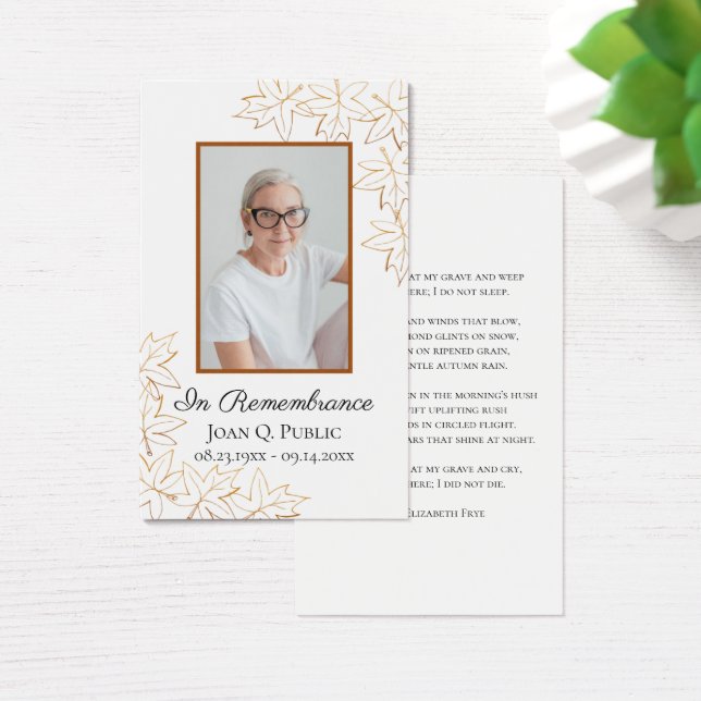 Fall Maple Deixa o Serviço Funeral Oração Memorial (Mesa)