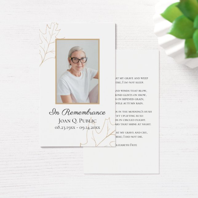 Fall Oak Sai do Serviço Funeral Oração Memorial (Mesa)