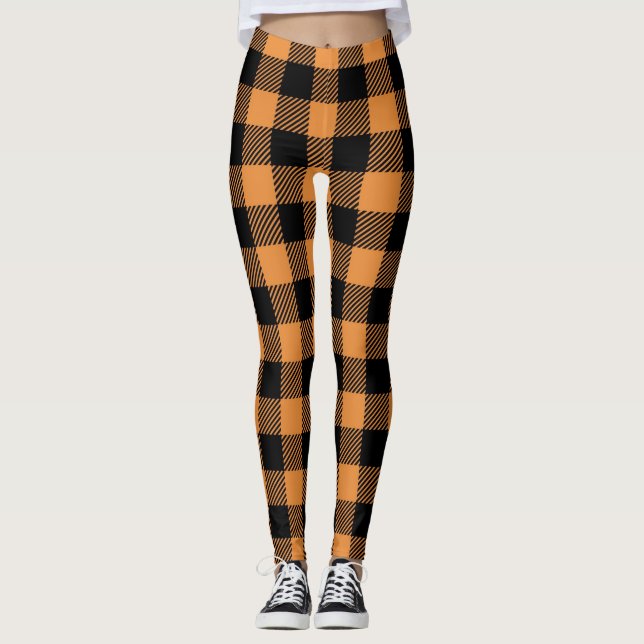 Fall Plaid Pattern Leggings (Frente)