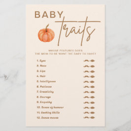 Fall Pumpkin Chá de fraldas Bebê Traços