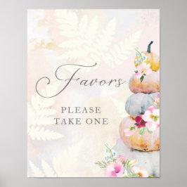 Fall Pumpkin Party Favors Poster Sign