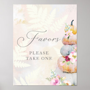 Fall Pumpkin Party Favors Poster Sign