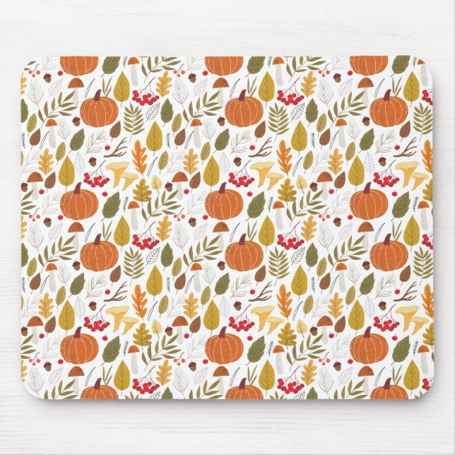 Fall Pumpkin Pattern Mouse Pad (Frente)