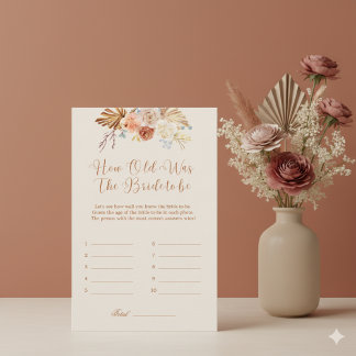 Fall Rustic How Old Was The Bride-to-be Game