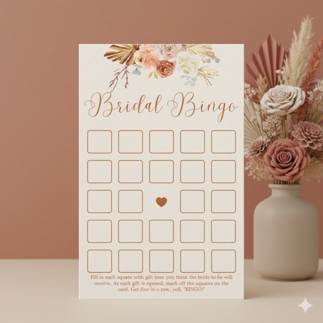 Fall Rustic Terracotta Bridal Bingo Game (Criador carregado)