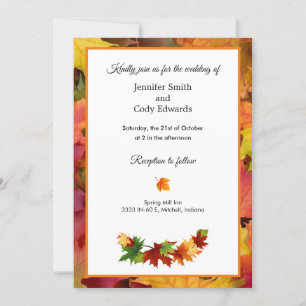 Fall Sai Do Convite De Casamento Cartão Plano De O