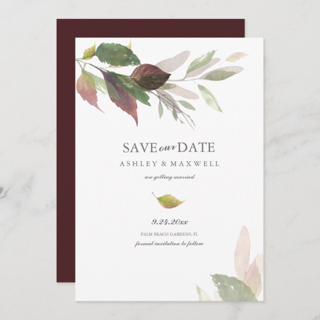 Fall Salvar o Anúncio de Design de Casamento de Da (Frente/Verso)