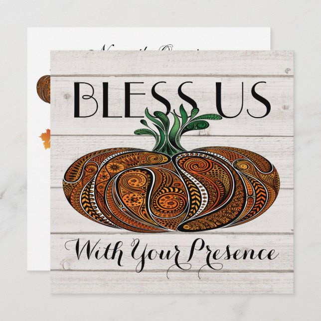 Fall Season / Convite de Ação de Graças (Frente/Verso)