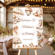 Fall Toile De Jouy Woodland Aniversário Sinal de B