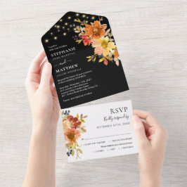 Fall Watercolor Floral String Lights Casamento