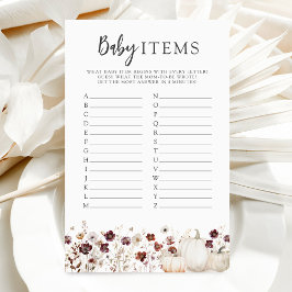 Fall Wildflower Chá de fraldas Baby Items Jogo