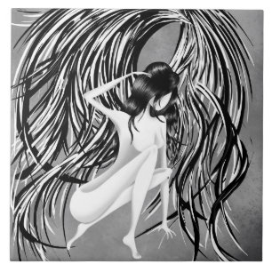 Fallen Angel Cinza Monocromática