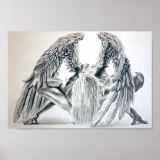 Fallen Angel Yoga Pose Poster