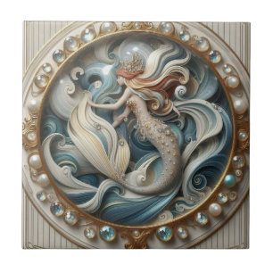 Falsas Pedras Preciosas Sereia   Efeito 3D Art Nou