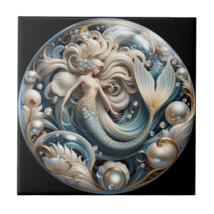 Falsas Pedras Preciosas Sereia   Efeito 3D Art Nou
