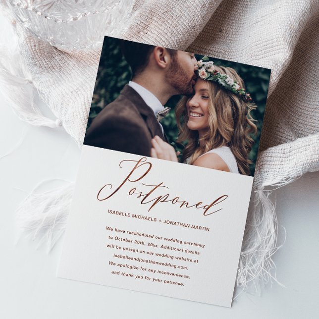 Falso Anúncio de Nova Data de Casamento em Cobre (Criador carregado)