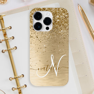 Falso Metal Brilhante Dourado com Glitter Impresso