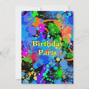 Falso néon, Splatter da pintura, convite do