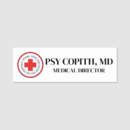 Falso Nome de etiqueta do Dr. Halloween Insano Asi