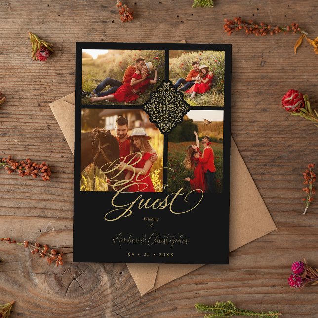 Falso Ouro Filigree 4 Pictures Modelo (Criador carregado)