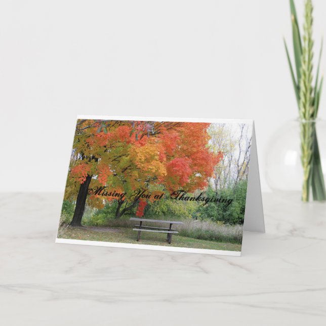 Faltando você no Cartão de Saudação de Ação de Gra (Frente)