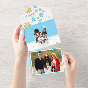 Família 3 adicione seu rosto a um cartão Xmas de b