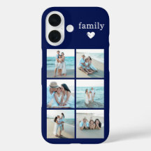 Família 6 Foto Azul Marinho