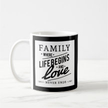 Família, amor, caneca de café personalizada da