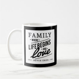 Família, amor, caneca de café personalizada da