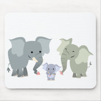 Família bonito Mousepad do elefante dos desenhos