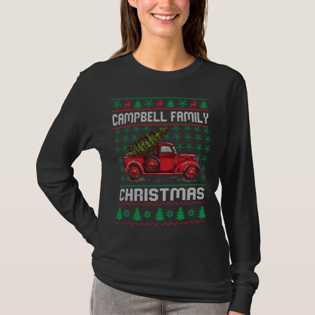 Família Campbell Feia Natal Suéter Red Truck F (Frente)