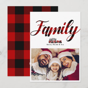 FAMÍLIA Cool Xadrez Cartão de Natal de Férias Foto