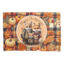 Família das raposas Feliz Xadrezes de Ação de Graç