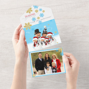 Família de 6 adicione seu rosto a um cartão Xmas